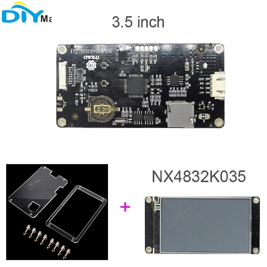 Nextion and Case Nextion Enhanced 3," NX4832K035 480x320 резистивный сенсорный экран HMI UART дисплей модуль прозрачный акриловый чехол для Arduino - Комплект: Nextion and Case
