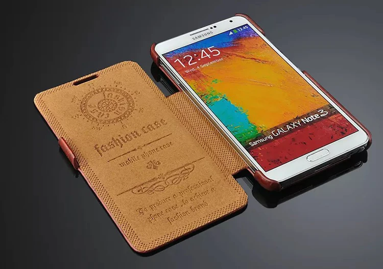100% чехол из натуральной кожи для samsung Galaxy Note 3 классический высококачественный