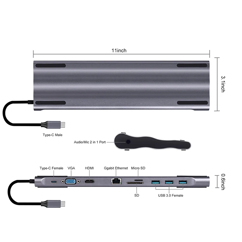 Usb концентратор Baolyda USB C к HDMI RJ45 Thunderbolt 3 док станция для MacBook Samsung Galaxy S10 Huawei Mate 20 P20 Pro