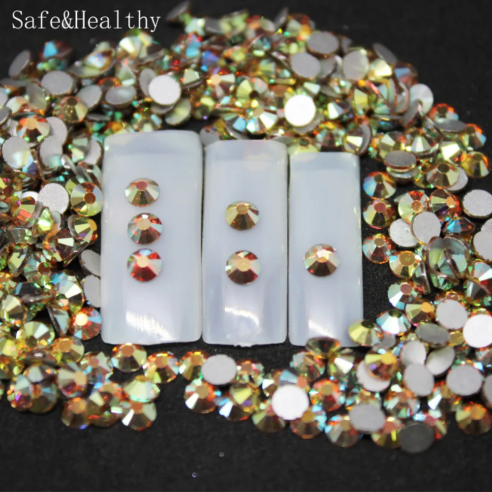 

SS16-SS50 sunrise Rhinestones Back Flat Round Nail Art Decorations And Stones Non Hotfix Rhinestones Crystals for DIY Glass