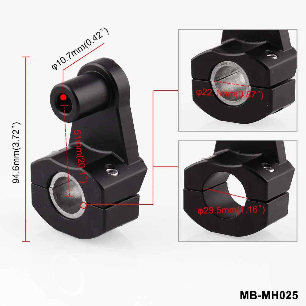 Универсальный руль мотоцикла стояк для 7/8 &quot22 мм и 1-1/8&quot 29 жир держатель зеркала