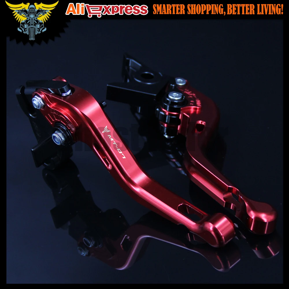 

For Yamaha MT-07/FZ-07 2014 2015 2016 Laser Logo(MT-07) CNC Red Adjustable 2 finger Short Motorcycle Brake Clutch Levers
