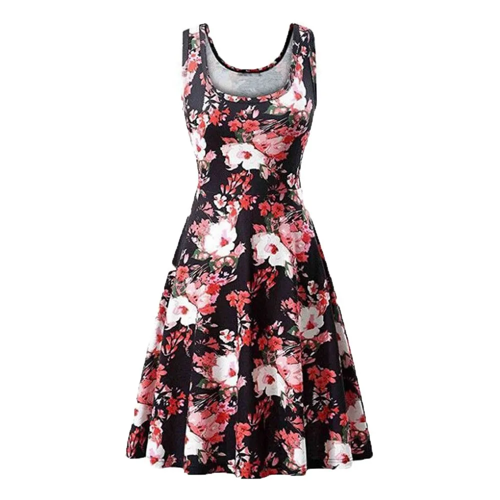 Женское повседневное облегающее мини платье без рукавов с круглым вырезом и