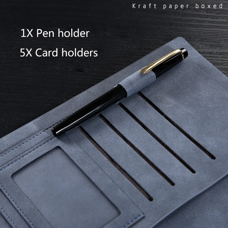 Free Logo name Customized PU Matte Cover A5 Notebook Loose leaf Diary Spiral Memo Planner Office Leather 6 Rings Box Gift | Канцтовары