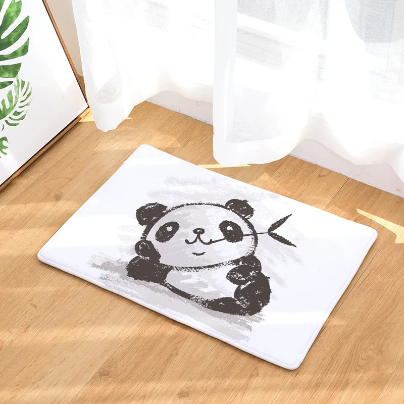 Забавные коврики в ванную с рисунком панды кухонные для прихожей напольный