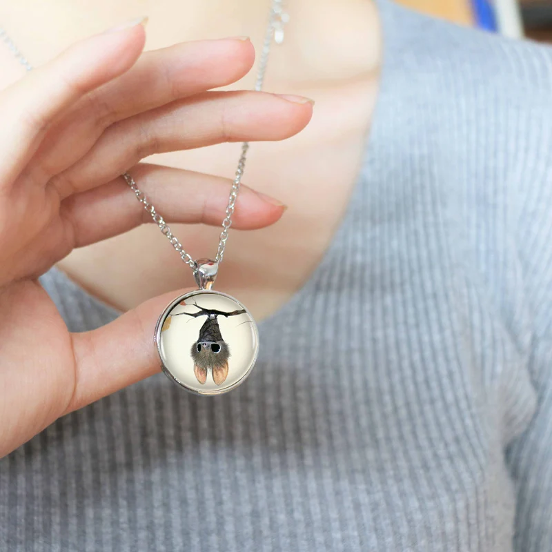 1 шт./лот милое маленькое ожерелье с логотипом летучей мыши бронзовое винтажное