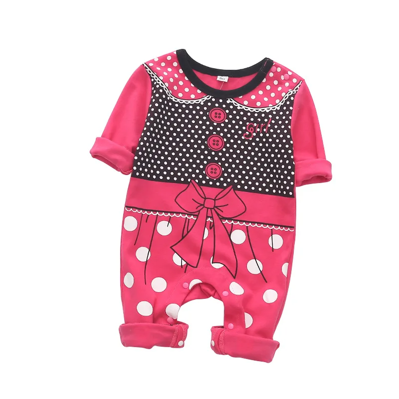 3-18M Baby Cotton Clothes Long Sleeve One-Piece Rompers Lovely Cattle Costume Outfits Toddler Boy Girls Autumn Homewear Playsuit