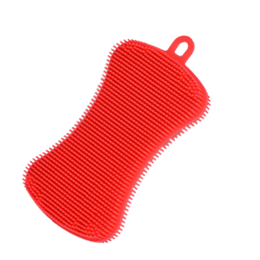 1 шт Силиконовые Губка для мытья посуды скруббер Кухня очистки антибактериальное