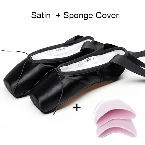 Satin Sponge Cove TIEJIAN/профессиональные Балетные туфли из парусины, атласные, розовые, черные, Красные балетки для танцев, балет носки - Цвет: Satin Sponge Cove