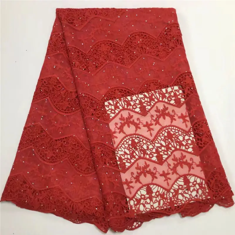 2018 High Quality African French Milk Silk Fabrics With Rhinestone Guipure Nigerian Lace Fabric Cheap Pearls Fabri | Дом и сад