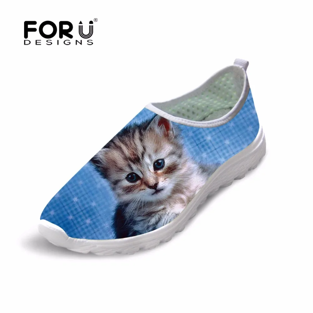 Женские сетчатые туфли FORUDESIGNS легкие пляжные без застежек с 3D принтом в виде