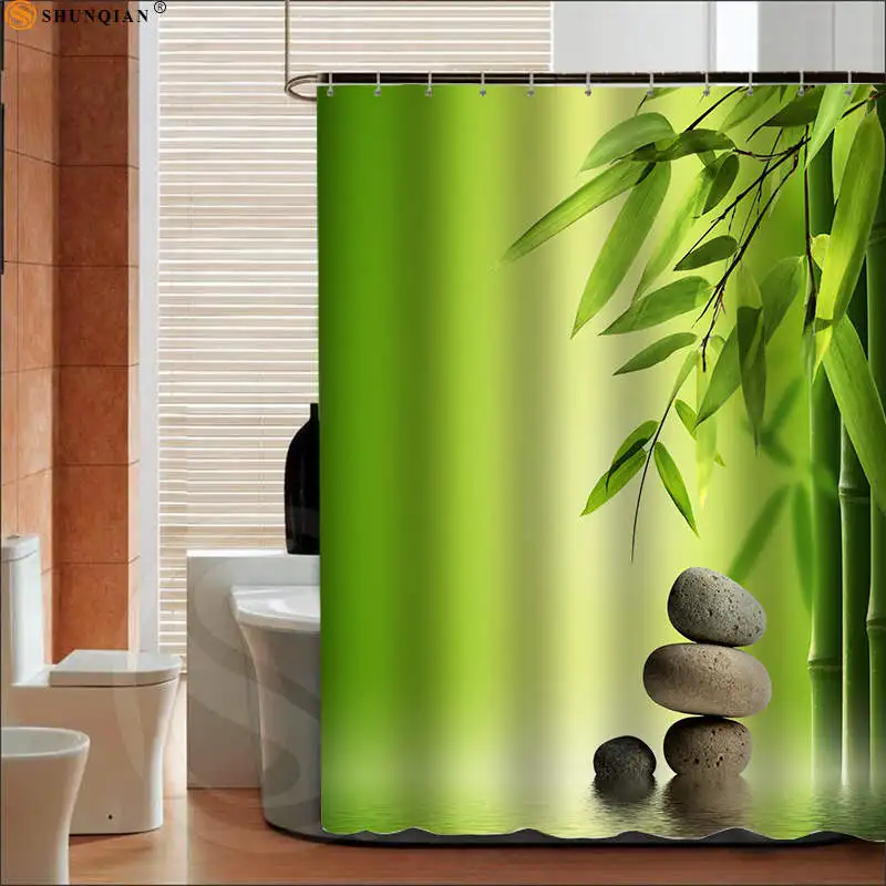 Bamboos занавеска для душа Spa Декор плесени стойкая ванная комната Zen сад тема декор