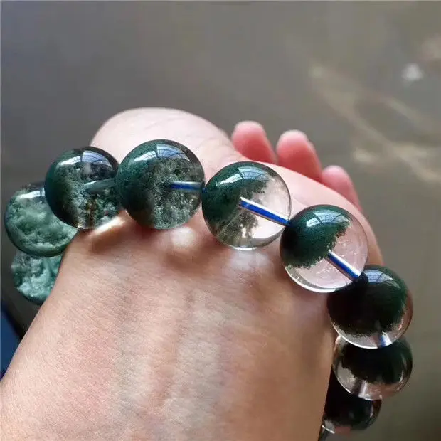 Natural Green Phantom Ghost Quartz Crystal Bracelet 15mm 5A+ | Украшения и аксессуары