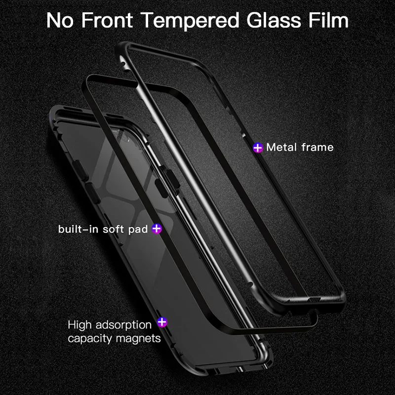 Магнитный металлический чехол XSKEMP 360 для Apple iPhone XS Max XR прозрачный телефона