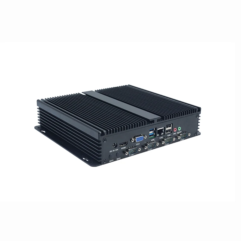 Безвентиляторный промышленный Celeron J1900 мини-компьютер с 4 * COM Mini PC для киоск