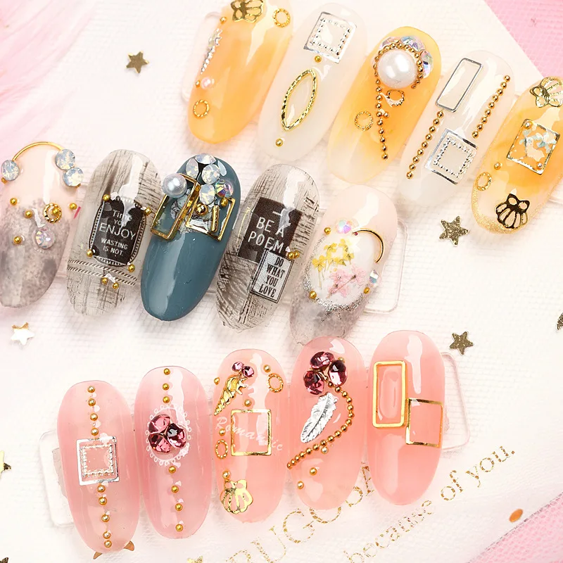 1 коробка украшения для дизайна ногтей стразы 3D хрустальные камни УФ смола