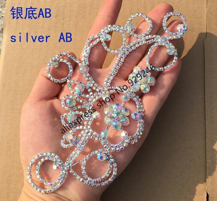 Бесплатная доставка 1 шт./лот Нежный Большой цветок Стразы AB crystal золото