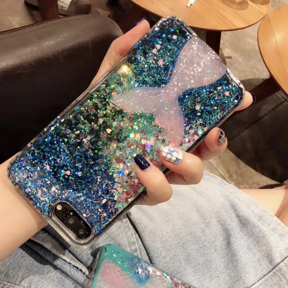 Netarlier Liquid чехол для iPhone 6 S 7 Plus 8 ix XR Xs Max 3D Блеск хвост русалки капельный порошок