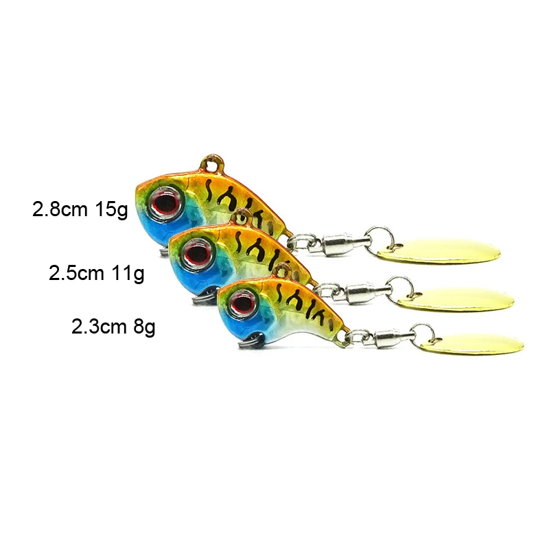 Wokotip 8g 11g 15g металла мини VIB с ложки рыболовные Тонущая приманка приманки