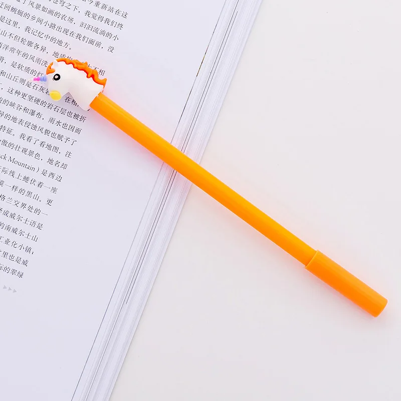 F-orange 0,38/0,5 мм креативный Единорог Фламинго гелевая ручка подпись ручка Escolar Papelaria для офиса школы канцелярские принадлежности подарок - Цвет: F-orange