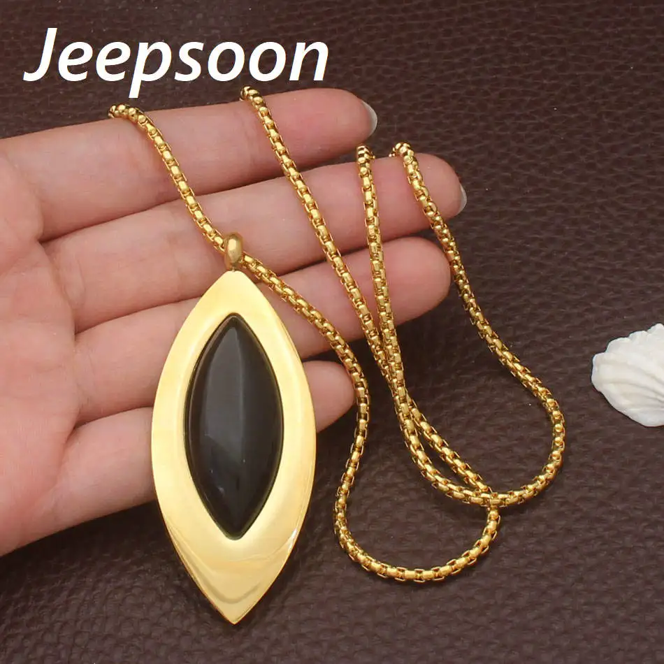 Jeepsoon модные Нержавеющая сталь Мода леди Изысканный Для женщин эллипса черный