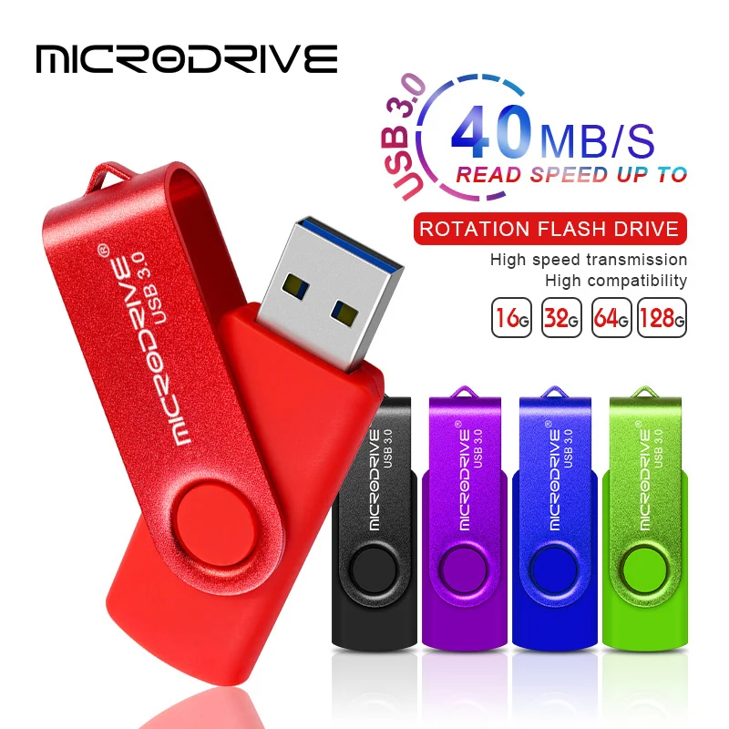 USB3.0 Flash Drive 128GB Pen drive 32GB 64GB 16GB 8GB Metal Key Ring Memory USB 3.0 Stick