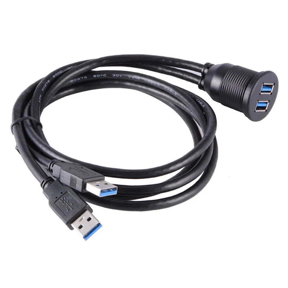 Удлинительный кабель 1 м для автомобиля крепление приборной панели 2x USB 3 0 A type male to