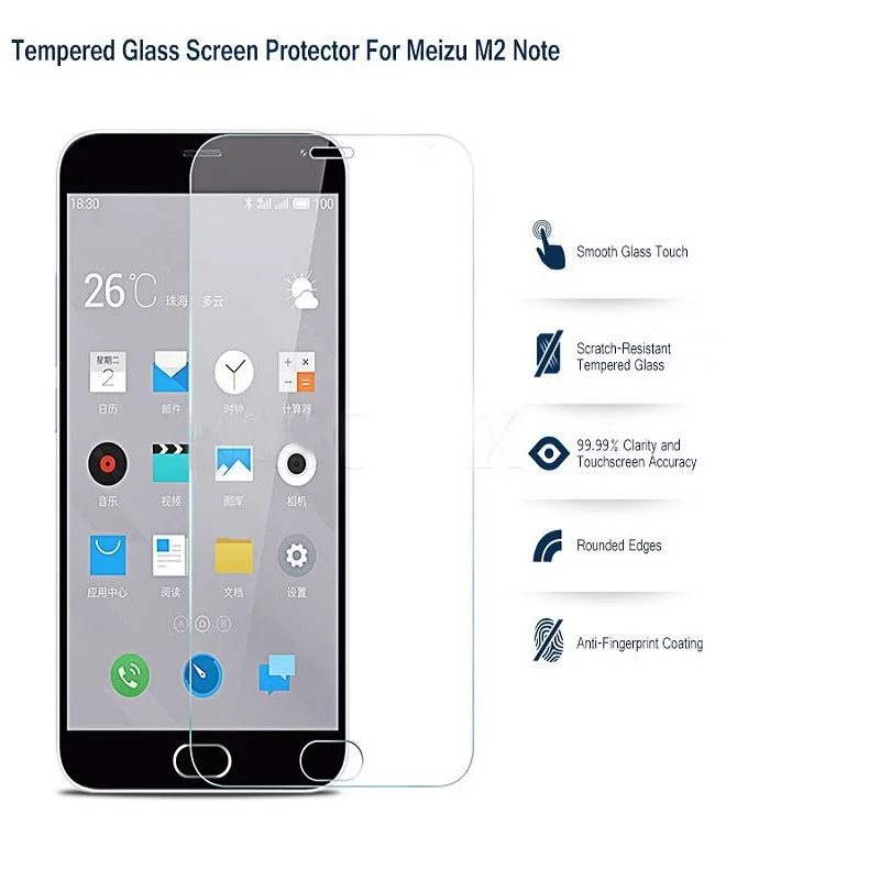 9H 0.26 мм 2 5 D Закаленное защитное стекло для экрана Meizu м2 Note 2|glass installing|glass illusionsglass