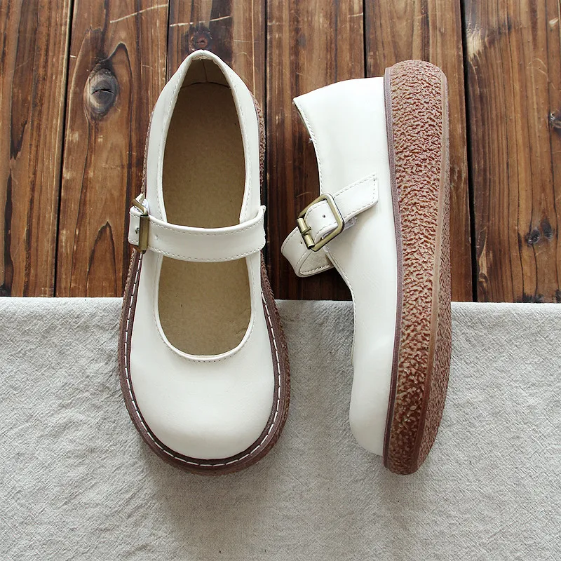 Туфли женские в стиле Харадзюку модные кроссовки с круглым носком кукольная