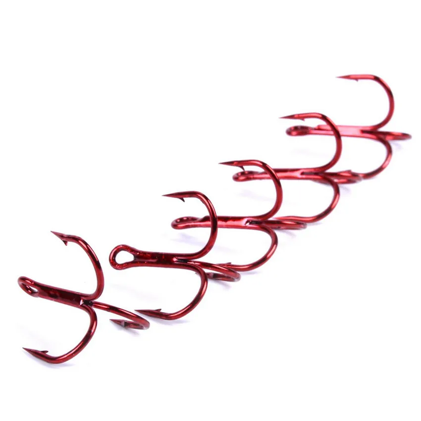 100 шт. прочные рыболовные снасти с тройным крючком размер 2 #-8 # | Спорт и