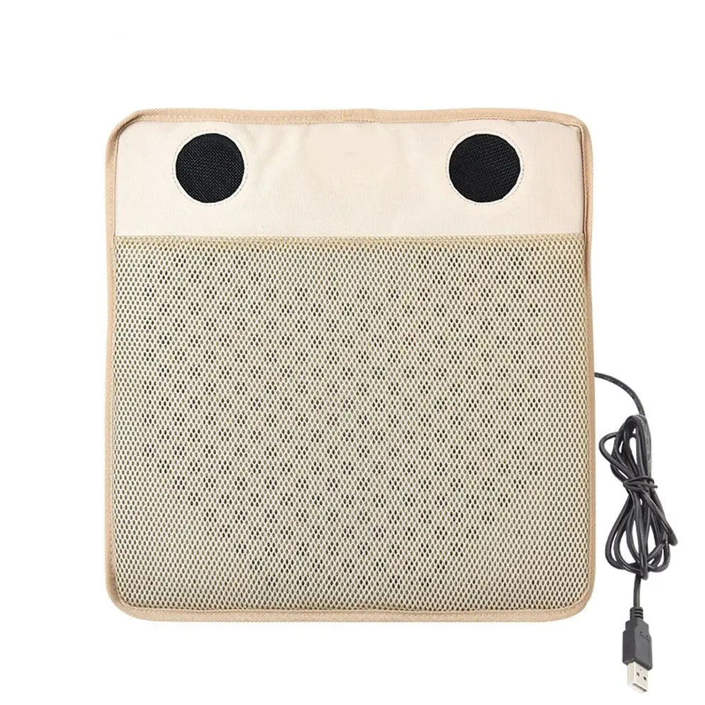 beige 1 шт. летняя автомобильная USB электрическая воздушная охлаждающая 3D вентиляторная Накладка для офисного стула чехол для сиденья дышащий коврик гигиеническая приятная для кожи подушка - Название цвета: beige