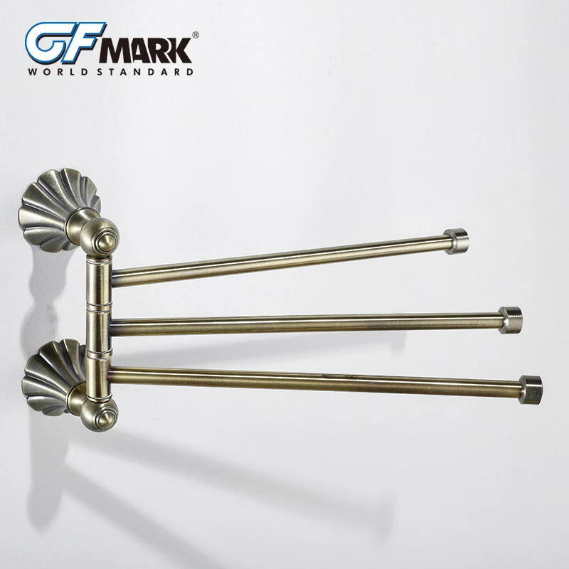 Античный держатель для полотенец GFmark регулируемый медный полки ванной бронзовый