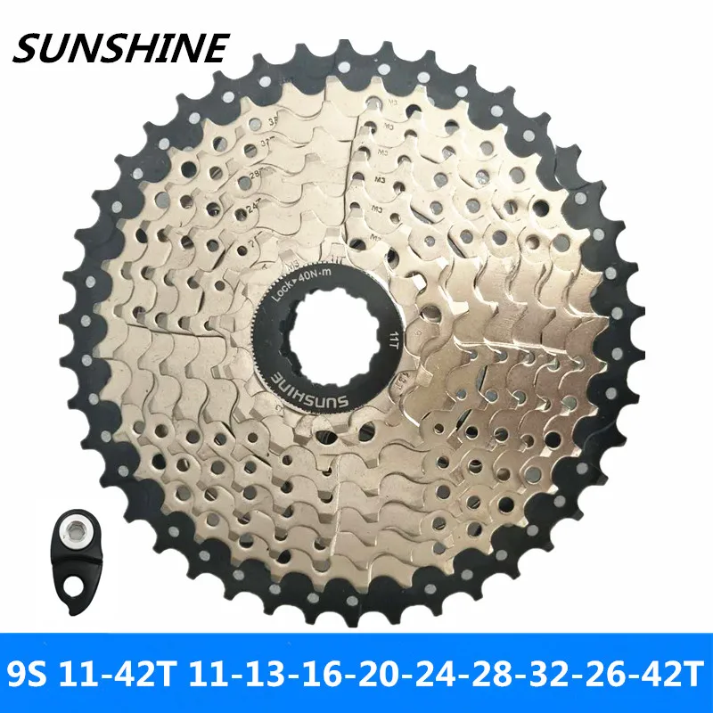 SUNSHINE 9-speed 11-42T Горный/дорожный велосипед карточка складной маховик, совместимый с sunracing. SHIMANO