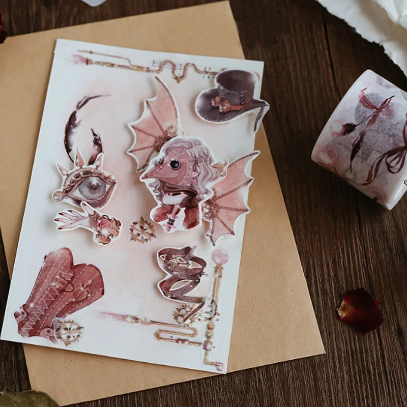 1X креативная декоративная Васи-лента в стиле стимпанк для дневника наклейка