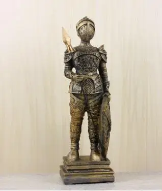 Средневековый европейский оловянный самурайский воин скульптура/кукла кавалерийский солдат Рыцари/солдат Оловянная смола статуя украшения дома - Цвет: 3