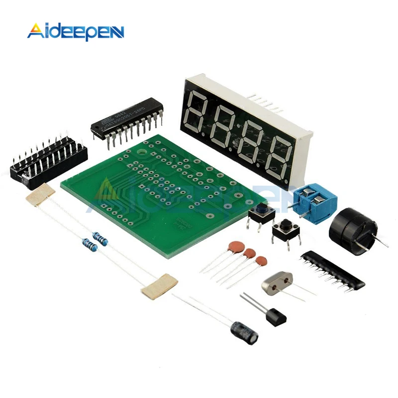 DC 3 V 6 AT89C2051 светодиодные цифровые 4 бит электронные часы набор для производства