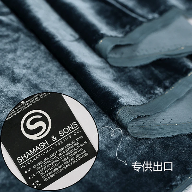 Лидер продаж 2016 осенняя синяя и серая импортная бархатная шелковая ткань