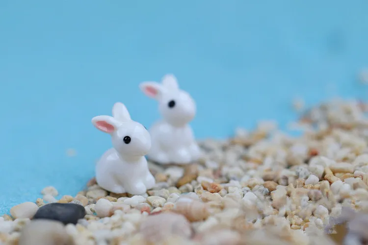 

2 шт./лот микроландшафтные украшения Moss маленькие уши маленький белый кролик шалфей полимерные поделки декоративные аксессуары KS 019