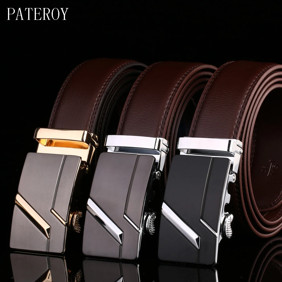 PATEROY мужской ремень Мужские поясные ремни из натуральной кожи Riem Cinturon Hombre Ceinture Homme