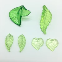 acrylic transparent green leaves beads for jewelry diy making crafts home decoration accessories 4 shapes for choosing meideheng