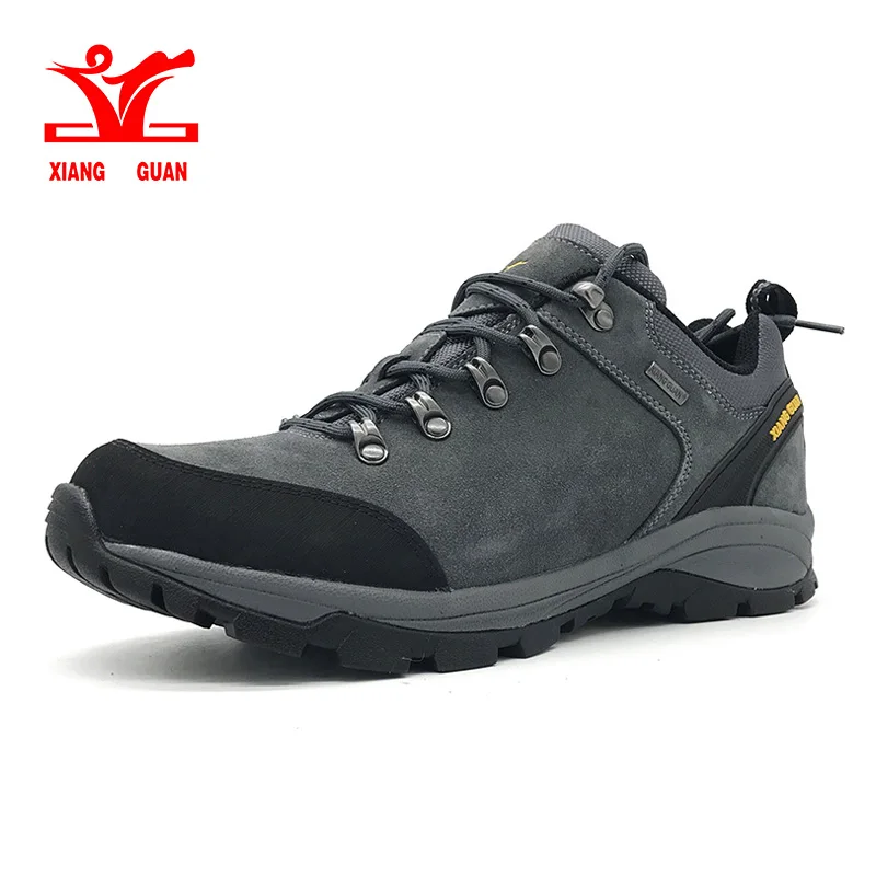 96567 men grey XIANG GUAN Мужская водонепроницаемая походная обувь Cattlehide противоскользящие износостойкие дышащие кроссовки для рыбалки и скалолазания - Цвет: 96567 men grey