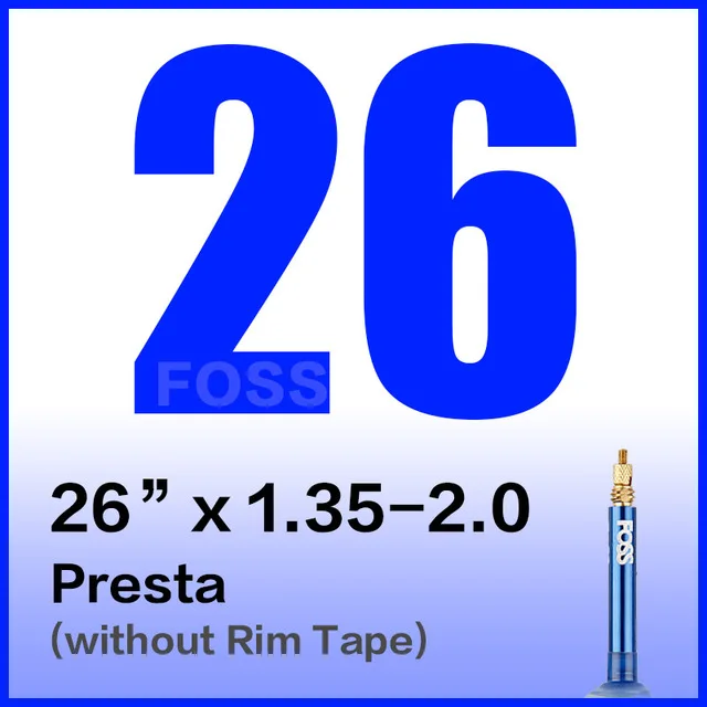 26 x 135 to 200 FV FOSS велосипедные шины Schrader/Presta 16/20/24/26/27,5/27/700C MTB дорожный велосипед внутренняя трубка резиновая велосипедная шина для велосипеда - Цвет: 26 x 135 to 200 FV