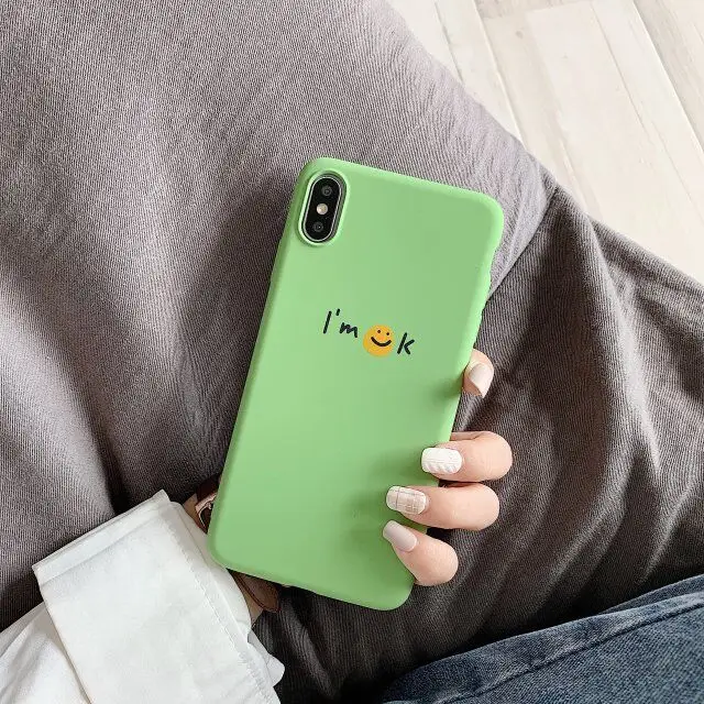 I m OK Милые чехлы для Oneplus 6T 6 5T 3 7 Pro Бампер Oneplus6T Oneplus5T Oneplus6 Oneplus5 Loverly Сердце Улыбка матовые силиконовые чехлы - Цвет: I m OK