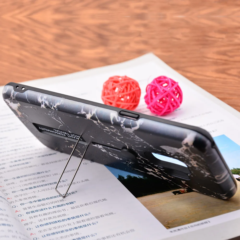 For Samsung Galaxy Note 8 9 S7 Edge S8 S9 Plus Marble Phone Case Cover A5 A7 A6 A8 A9 Finger Holder TPU PC | Мобильные телефоны и