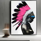 Акварельная абстрактная картина маслом в индейском стиле на холсте плакаты и принты Куадрос Настенная картина для гостиной