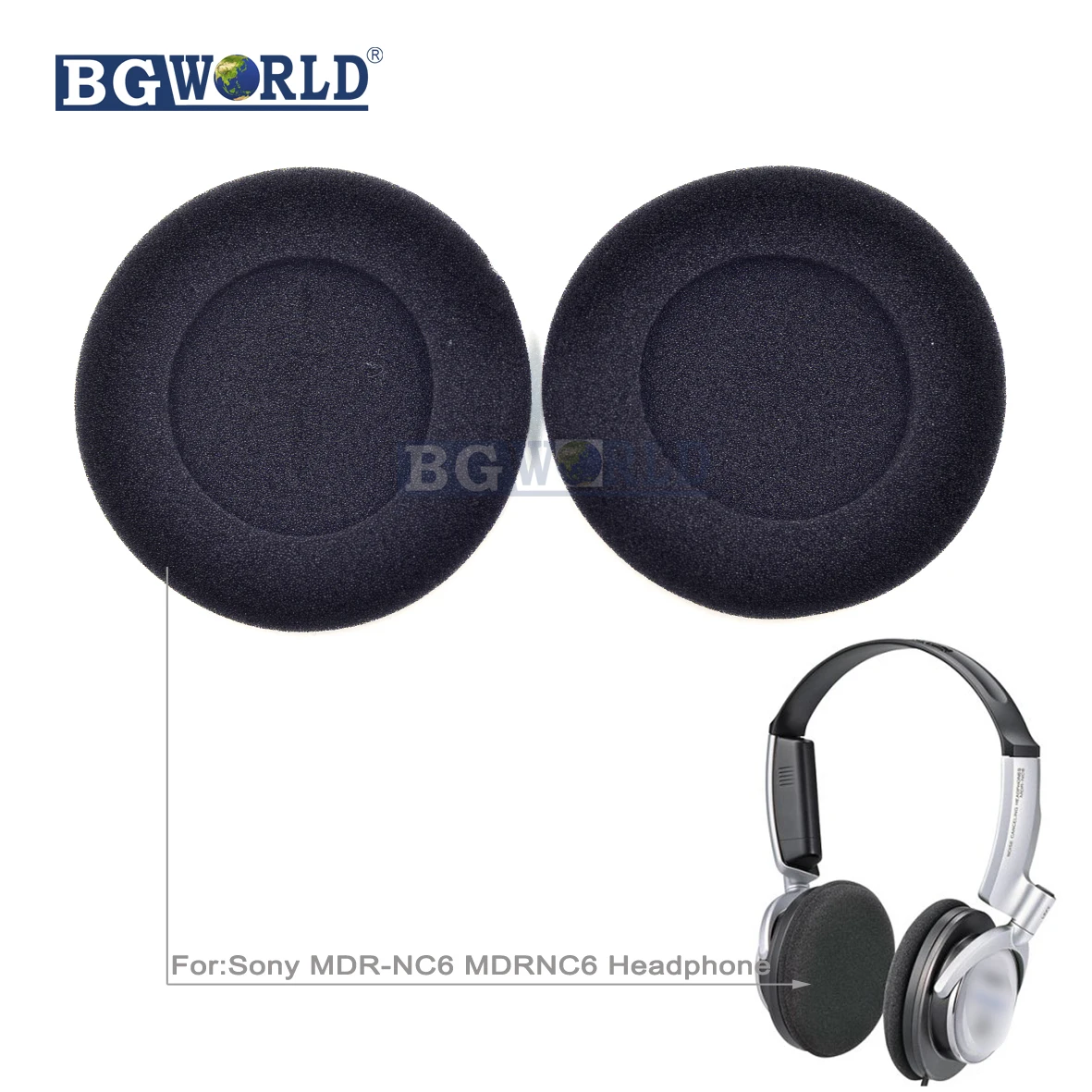 Пенопластовые амбушюры BGWORLD подушки накладки для наушников сменные Sony MDR NC6 NC 6 MDRNC6