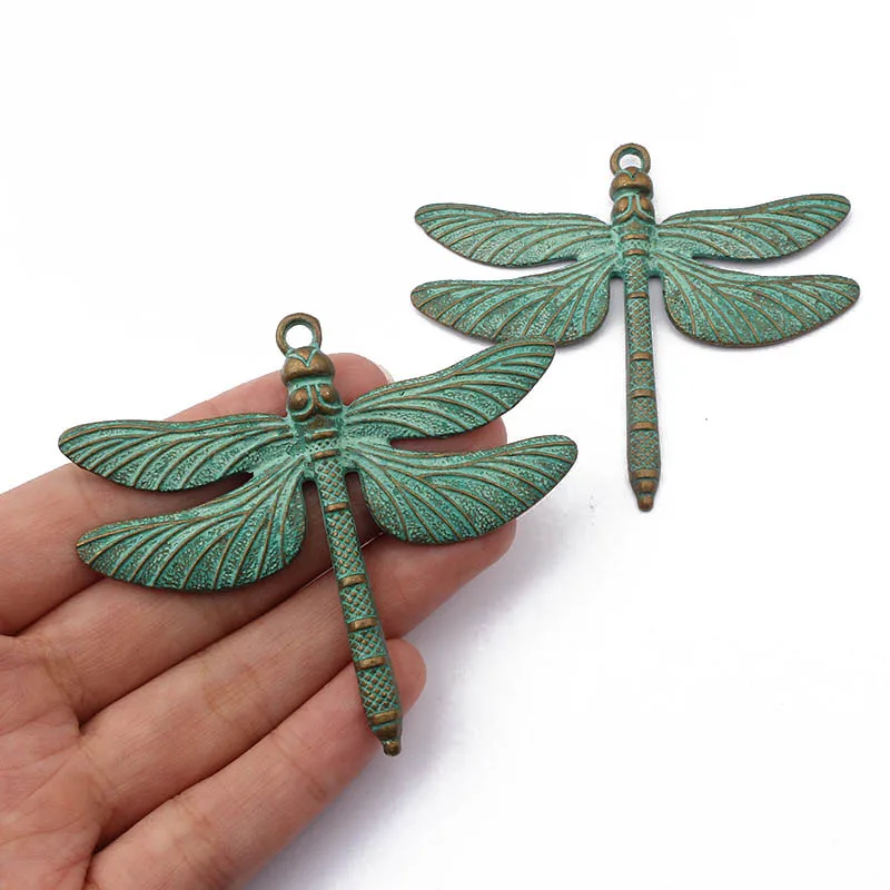 4 шт. большая ярь-Медянка патина Подвески с кулоном стрекозы для ювелирных