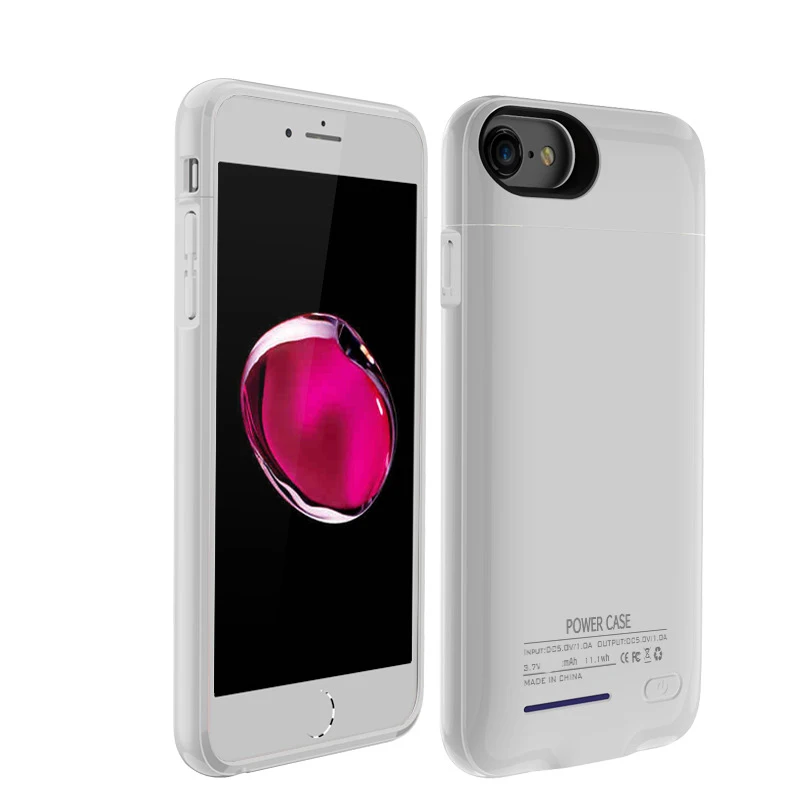 White for 6 6S 7 3000 mAh Портативный внешний Батарея Мощность Bank Телефон чехол для iPhone 6 s 6 7 Встроенный Магнитная батарея Зарядное устройство чехол для iPhone 7 - Цвет: White for 6 6S 7