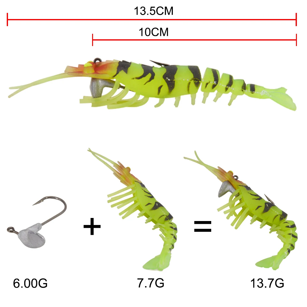 2 шт. охотничья рыболовная Мягкая приманка для креветок лучшая искусственная
