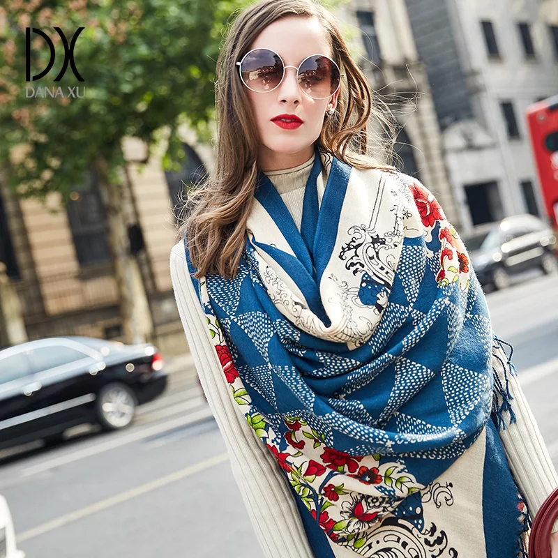 2018 новый зимний шарф шарфы для Для женщин Элитный бренд Пашмины Пончо Одеяло